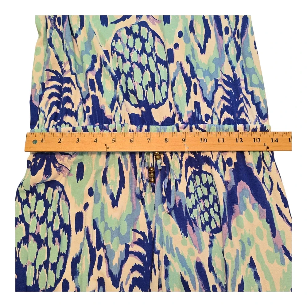 Lilly Pulitzer Jumpsuit Paulina Tropical Call Me Pineapple Blue White Size Small